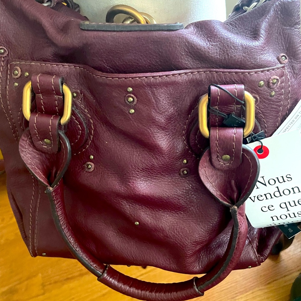 CHLOE ORIGINAL VINTAGE Y2K Paddington Burgundy Leather Bag Lock & Key RARE! - Picture 6 of 13